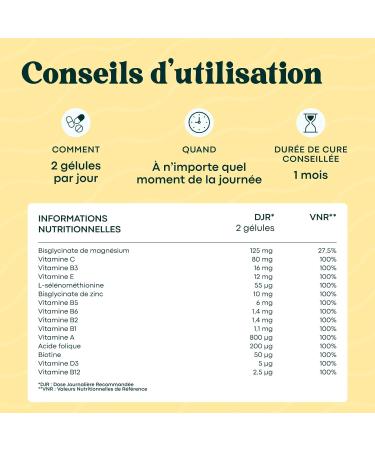 Multivitamins and Minerals 15 Essential Nutrients Vitamins A B C D E + Magnesium & Zinc Immunity & Energy 60 Vegan Capsules 1 Month Cure Made in France Essentials by Novoma - Buy Online on GoSupps.com