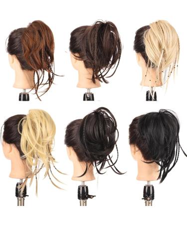Messy Bun Hair Piece for Women Synthetic Messy Hair Bun Tousled Straight Hair Elastic Braided Chignon Hairpiece Rubber Band Scrunchie Ponytail Extensions for Women Fake Hair Accessories for Women Gi Sw37-24-27 - Buy Online on GoSupps.com