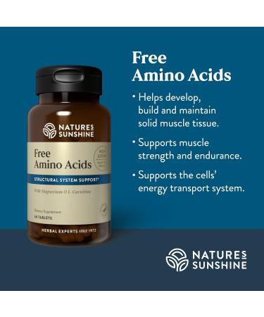 Nature's Sunshine Free Amino Acids - 60 Tablets for Muscle Development Strength & Endurance | International Shipping Available - Buy Online on GoSupps.com