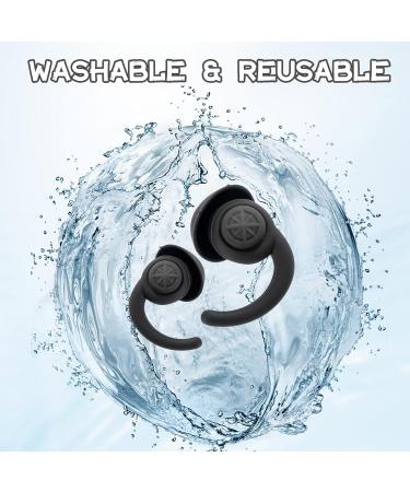 Reusable & Washable Noise Cancelling Ear Plugs for Sleep, Work, Travel - 2 Pairs Black - Buy Online on GoSupps.com