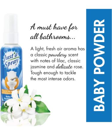 Just a Spray Baby Powder 115 ml - Home & Office Poop Spray Before You Go Toilet Odor Eliminator - Bathroom Deodorizer Just One Spray Toilet Freshener Safe for Septic - Buy Online on GoSupps.com