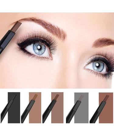 Glamza Waterproof Retractable Long Lasting Professional Eyebrow Shaping Pencil Eye Brow Template Liner Shape Kit + 3 Stencils Brown - Buy Online on GoSupps.com