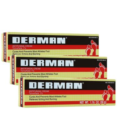 Derman Cream for the Treatment of Athlete's Foot, 1.76 Ounce (Pack of 3)