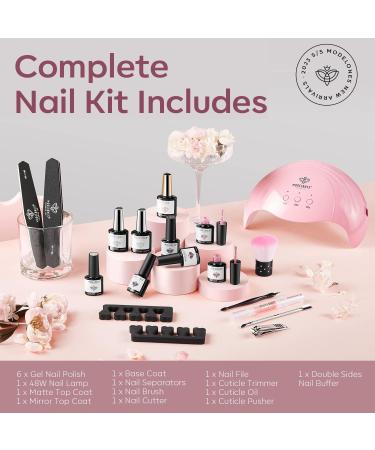 Modelones Gel Nail Polish Kit with U V Light 48W Nail Dryer Lamp Pink Brown Nude Gel Nail Polish Set Soak Off Base and Top Coat Nail Tools French Manicure Design Nail Art Starter Kit Mother's Day Gift for Women - Buy Online on GoSupps.com