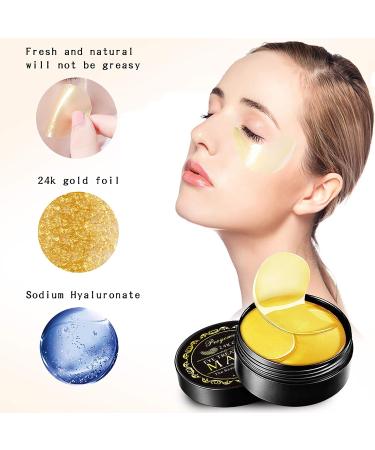 24K Gold Under Eye Patches - Collagen Eye Mask for Dark Circles, Puffiness & Wrinkles - 60pcs - Buy Online on GoSupps.com