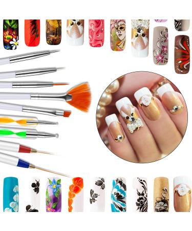 23 Piece Nail Design Kit with Gel Brushes, Dotting Pens, and Drawing Tools - Buy Online on GoSupps.com