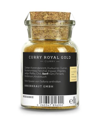 Anchor Herb Curry Royal Gold - Fresh Fruity Curry Powder for Meat Fish & Vegetables | 80g in Cork Glass - Buy Online on GoSupps.com