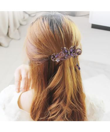 Buankoxy Women's Vintage Crystal Butterfly Hair Clip in Purple - Chic Beauty Tool - Buy Online on GoSupps.com