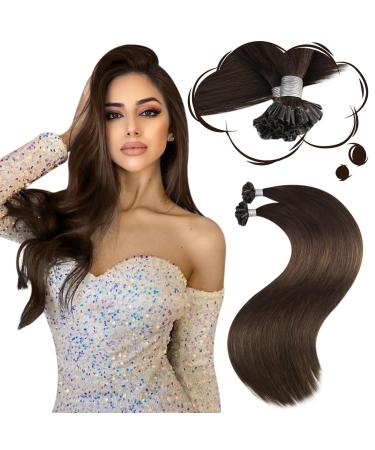 Moresoo real hair Extensions Bondings 1g Remy U Tip Keratin Bondings real hair extensions dark brown #4 pre bonded hair extension bondings real hair 50g 45 cm 2.U-tip #4