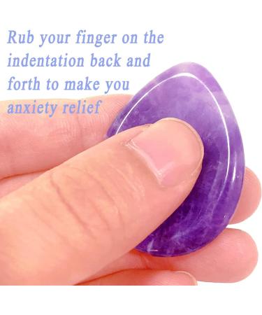DUQGUHO 1.7 Amethyst Worry Stone - Natural Healing Crystals for Anxiety Relief | Reiki Energy Pocket Stone - Buy Online on GoSupps.com