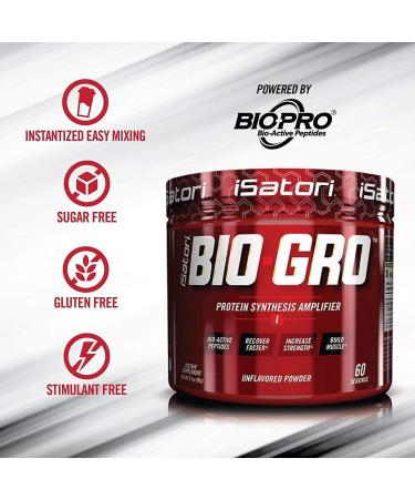 iSatori Bio-GRO Protein Synthesis Amplifier - Unflavored (60 Servings) & iSatori Amino-GRO BCAA Powder - Blue Razz Snow Cone (30 Servings) - Buy Online on GoSupps.com