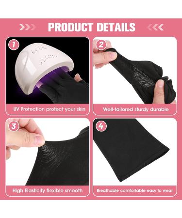 WLLHYF Anti UV Gel Nail Gloves - Fingerless Sun Protection Gloves 22cm-Black - Buy Online on GoSupps.com
