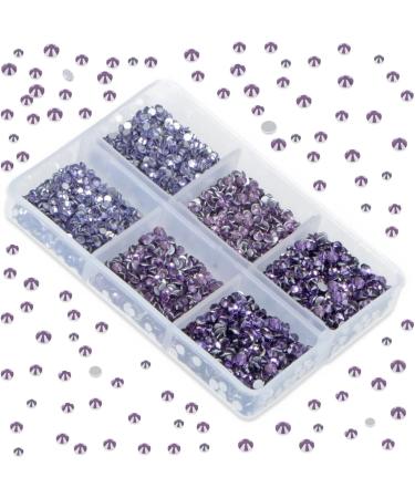 LPBeads 6000 Pieces Tanzanite Non Hotfix Rhinestones 6 Sizes Round Crystal Glass Flat Back Rhinestones with Tweezers and Picking Pen for Nail Art Crafts Clothes Bags DIY - Buy Online on GoSupps.com