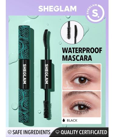 SHEGLAM 2-in-1 Black Volume & Length Waterproof Mascara - Long Lasting Dual-Ended Tubing Eye Makeup - Buy Online on GoSupps.com