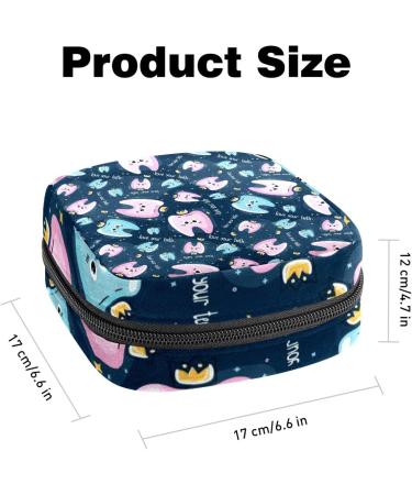 Cartoon Teeth Pattern Sanitary Napkin Storage Bag Menstrual Pad Bag Portable Menstrual Period Sanitary Pouch Zipper Tampons Collect Bags for Teen Girls Women Ladies Color 10 - Buy Online on GoSupps.com