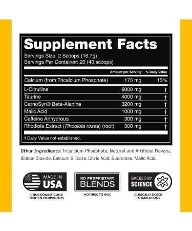 Outwork Nutrition Preworkout for Men & Women - Nootropic Pre Workout Without Creatine Pre-Workout Powder with Taurine Rhodiola Citrulline Malate Beta Alanine Caffeine (Pina Colada) Pi a Colada - Buy Online on GoSupps.com