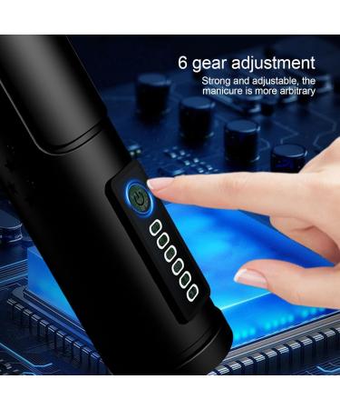 5 in 1 Electric Nail File USB Recharging Electric Nail Drill Adjustable Speed Cordless Manicure Machine Professional Portable Electric Manicure Pedicure Kit Beauty Care for Hands and Feet Black - Buy Online on GoSupps.com