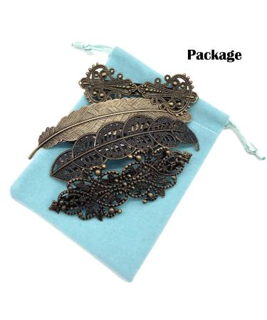 4PCS Retro Hair Barrettes Vintage Metal Bronze Hair Pins French Hair Clips | Women Girl Hair Accessories (Bronzer-4pcs) - Buy Online on GoSupps.com