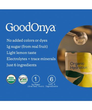 GOODONYA Organic Hydration Electrolyte Drink Mix, Certified Organic Hydration Powder, Non-GMO, Biochecked Glyphosate Free, Low Sugar, Lemonade Flavor, No Artificial Flavors, 42 Servings 42 Servings (Pack of 1) - Buy Online on GoSupps.com