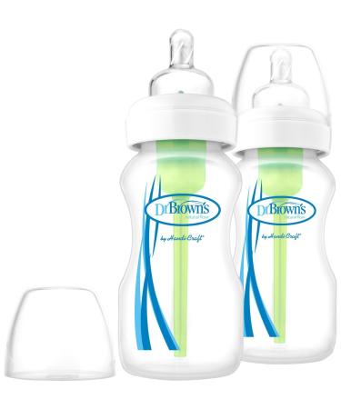Dr. Brown's Options Wide Neck Glass Bottles 2 Pack Clear 9 Ounce