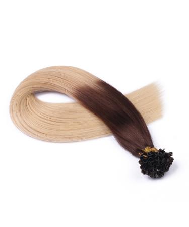 Keratin bonding - # 2/60 ombre - 50cm - 150 strands - 0.5g - 100% remy real hair hair extension U -tip extensions High quality by Novon hair extension with very high quality 150 bondings per 50cm 75g