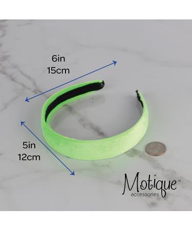 Neon Green Velvet Headband - 1 Inch - Motique Accessories - Buy Online on GoSupps.com