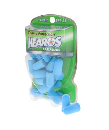 HEAROS Xtreme Protection Ear Plugs NRR 33 14 Pair PU Foam ANSI Certified Blue (5826)