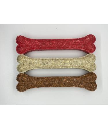 Burgham Cattle Ranch Dog Treats Munchy Bones Rawhide Dog Chew for Small Medium Large XL Dog Breeds Approx 8'' Assorted Pack of 3 - Buy Online on GoSupps.com