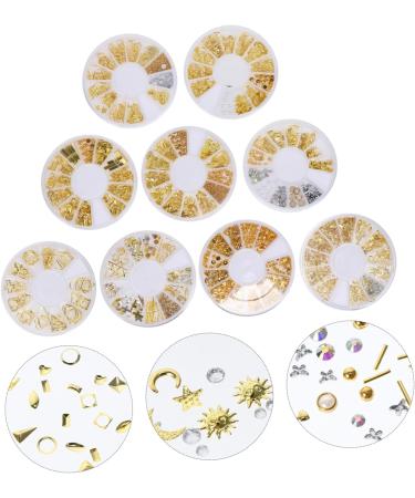 minkissy 54 Boxes Nail Art Accessories Gold Glitter Metal Nail Art Nail Stickers Punk Stickers False Nail Manicure Charm Nail Charm Decals Nail Jewelry Disc Plastic White Rivet - Buy Online on GoSupps.com