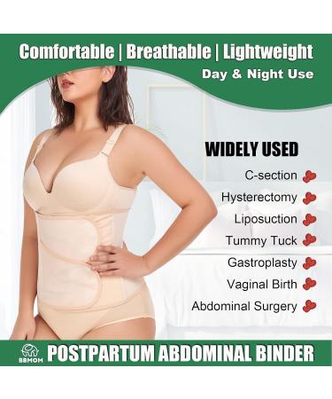 Postpartum Belly Band Abdominal Binder Skin-Friendly Compression Wrap for C-Section Recovery (Medium Z-Beige) - Buy Online on GoSupps.com