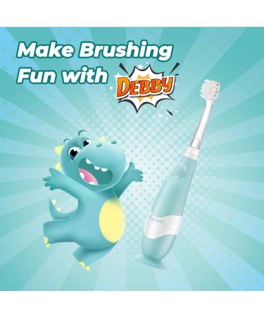 Papablic Debby Toddler Sonic Electric Toothbrush 4 Pack - Dino Covers & 4 Replacement Heads for Ages 1-3 - Buy Online on GoSupps.com