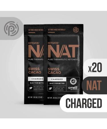 Keto//OS NAT Swiss Cacao Charged Exogenous Ketones BHB Salts - 20 Count - Workout Energy Boost & Fat Burner for Men and Women - Buy Online on GoSupps.com