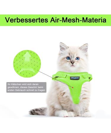 Buy Supet Cat Dishes & Harness Set - Fleeing Kitten Cat Vest Universal Leash & Dishes for Cats/Puppies (M) - Green - International Shipping Available - Buy Online on GoSupps.com