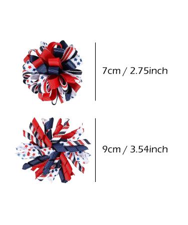 Patriotic 4th of July Korker Hair Bow Clips for Girls - Red White Blue Stars Stripes Ribbon Alligator Barrettes - Kids Xmas Gift - Buy Online on GoSupps.com