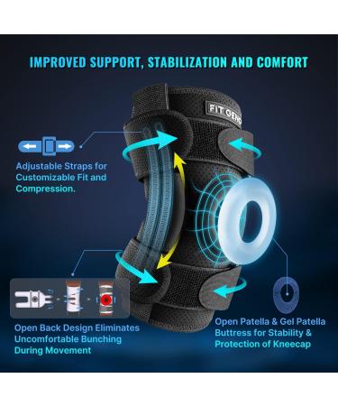 Hinged Knee Brace for Meniscus Tear: Upgraded Support for Knee Pain w/Dual Metal Hinges & Side Stabilizers Adjustable for Plus Size Big Men and Women w/Torn ACL MCL PCL Sprain Large XL XXL 3XL 4XL Plus Size L Fits for XL/2XL/3XL/4XL - Buy Online on GoSupps.com