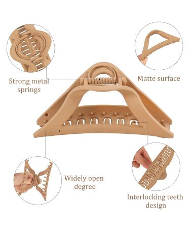 10 Pack Large 4.5 Inch Triangle Claw Clips for Thick Hair - French Matte Jumbo Hair Clamps for Women and Girls - Buy Online on GoSupps.com