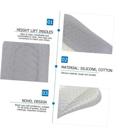 FRCOLOR Height Increasing Insoles - 2 Pairs of Cotton Shoe Inserts for Men & Women - Grey Heel Lift Insoles for Winter Shoes 12.3x6.8CM - Buy Online on GoSupps.com