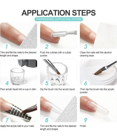 PEACECOLOR 3 x 8g Clear Acrylic Powder for Nail Extension 3D Carving French Nails Acrylic Nails Supplies AC-24 - Buy Online on GoSupps.com