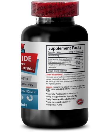 Buy Nitric Oxide Boosters with Arginine - 3150mg Muscle Power Supplement for Men - Improve Circulation & Performance - 90 Tabs - Buy Online on GoSupps.com