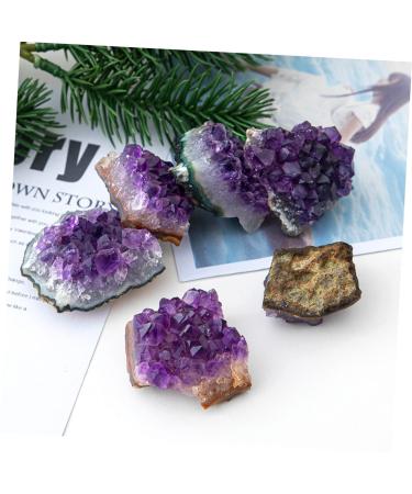 LIFKOME 2pcs Amethyst Cluster Rock Chip Rough Crystal Specimen Geode Natural Crystal Decoration Energy Druze - Buy Online on GoSupps.com