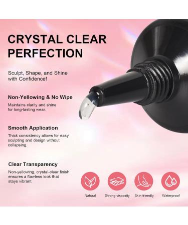  Lunaanda 3D Nail Art Kit - 15g - No Wipe Required - 3D Sculpting Gel - With Chrome and Gold Powders - Metallic Silver - Buy Online on GoSupps.com