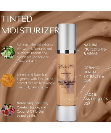 RD Alchemy 99% Natural Tinted Moisturizer SPF - Medium-Deep Shade | Best BB & CC Cream for Normal to Dry Skin | Reduce Dark Circles, Blemishes, Pore Size & Acne - Buy Online on GoSupps.com