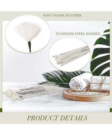 Geiserailie 50 Pcs Goose Feather Ear Wax Cleaning Stick - Metal Earwax Remover Tool for Ear Care - Buy Online on GoSupps.com