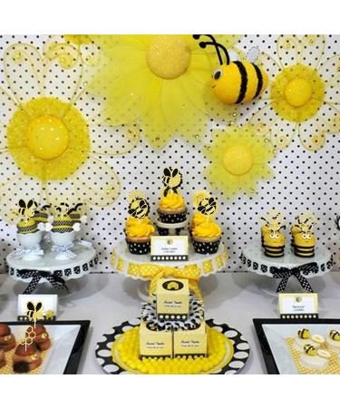 36 Pieces Hummel Cake Decoration - Glitter Honeycomb Cupcake Picks for Baby Shower & Birthday Party Accessories - Honeybee Theme - Buy Online on GoSupps.com