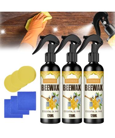 Presencte Natural Micro-Molecularized Beeswax Spray 2024 New Beeswax Spray Furniture Polish for Cleans Wooden Surfaces Shines and Protects Removes Fingerprints Dust Grime (3PCS)