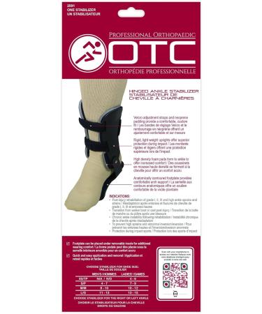 OTC Hinged Ankle Stabilizer Brace - Adjustable Stirrup Support for Sprains & Injuries - Black Large | International Shipping Available - Buy Online on GoSupps.com