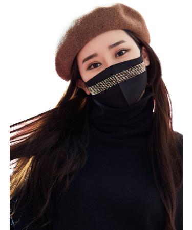 LOOKA | Protective Fashion Crystal Mask | Washable and Reusable | Comfortable | AG Astro Gold (Small Medium)