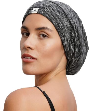 YANIBEST Silk Satin Bonnet Hair Cover Sleep Cap - Large Blue Floral | Adjustable Stay-on Silk Lined Slouchy Beanie Hat for Night Sleeping - Buy Online on GoSupps.com