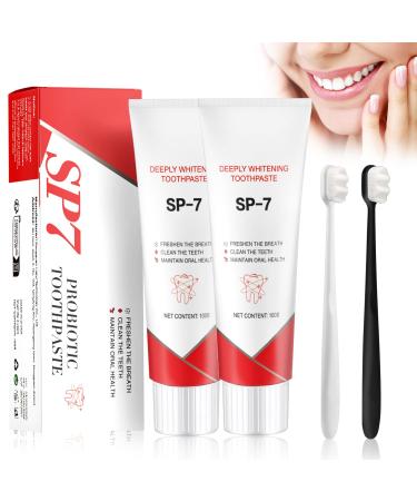 Sp-7 Probiotic Toothpaste Sp-7 Probiotic Whitening Toothpaste with Toothbrush Sp-7 Ultra Whitening Toothpaste(2pcs)