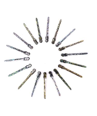 18 Pack Metal Duck Bill Hair Clips Bandenger 3.7 Rust Resistant Metal Crocodile Hair Clips with Holes for Feminine Styling Hair Coloring Curly Hair Salon Bow DIY(Mixed color)